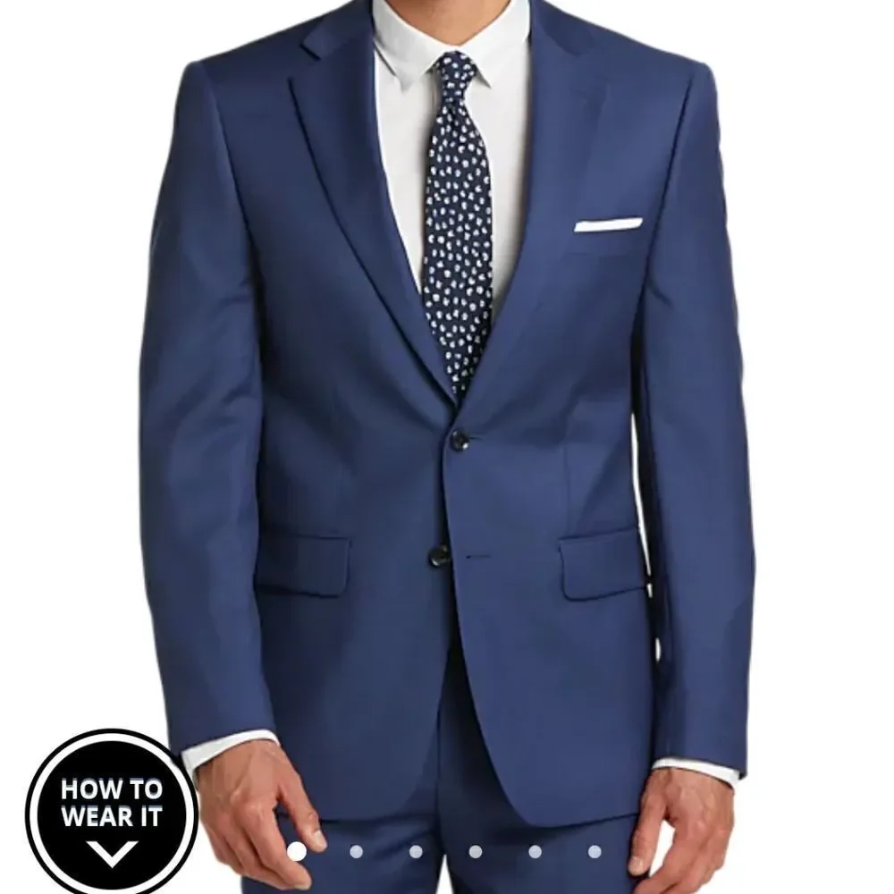 Calvin Klein Blue Slim‎ Fit Suit Blazer Size 18R,NWT